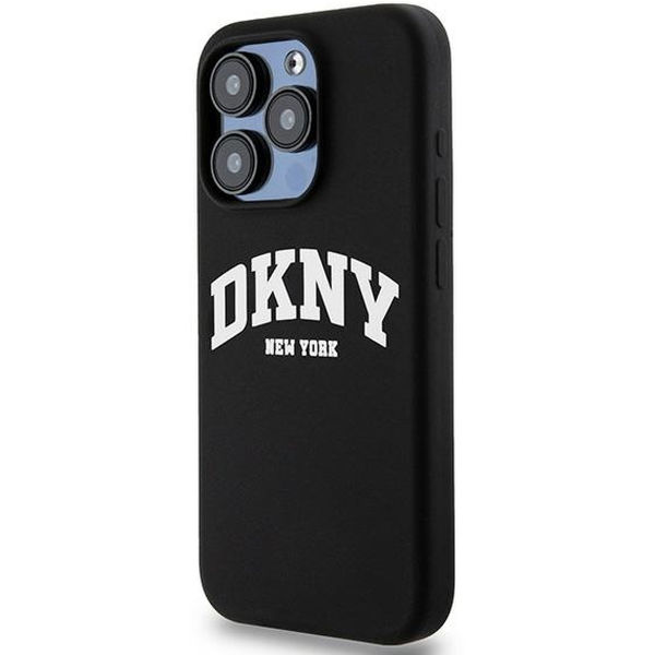 DKNY - Hardcase Liquid Silicone White Printed Logo MagSafe (DKHMP15LSNYACH) - iPhone 15 Pro - Black