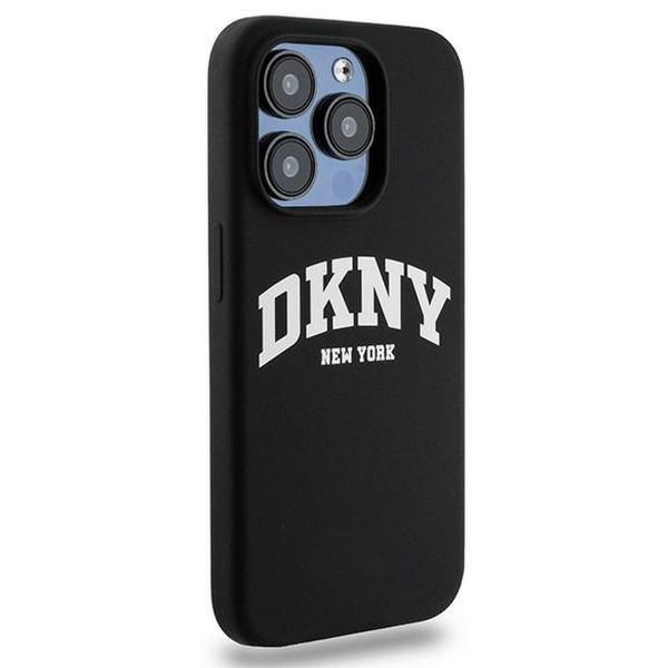 DKNY - Hardcase Liquid Silicone White Printed Logo MagSafe (DKHMP15LSNYACH) - iPhone 15 Pro - Black