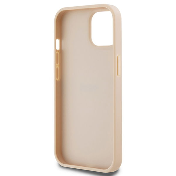 DKNY - Leather Mono Stripe & Metal Logo (DKHCP15MPRTHSLP) - iPhone 15 Plus - Pink