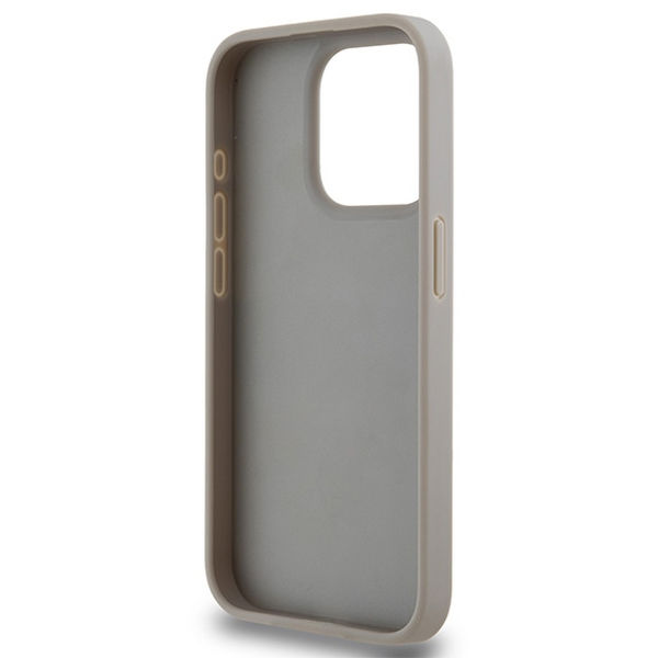 DKNY - Leather Mono Stripe & Metal Logo (DKHCP15XPRTHSLE) - iPhone 15 Pro Max - Beige