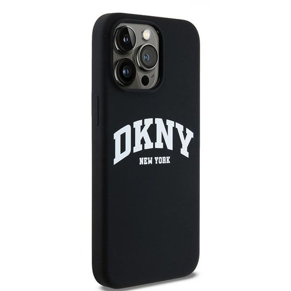 DKNY - Hardcase Liquid Silicone White Printed Logo MagSafe (DKHMP15XSNYACH) - iPhone 15 Pro Max - Black