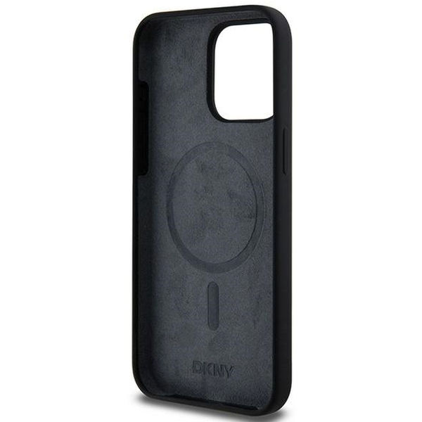 DKNY - Hardcase Liquid Silicone White Printed Logo MagSafe (DKHMP15XSNYACH) - iPhone 15 Pro Max - Black