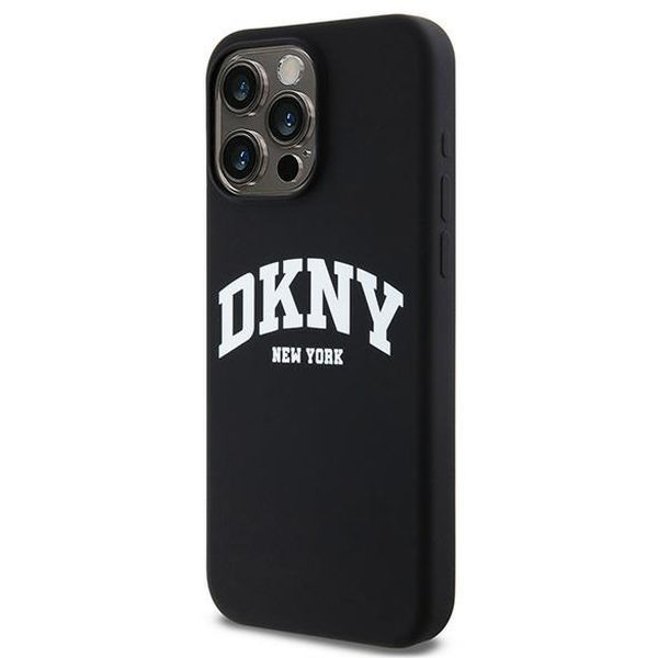 DKNY - Hardcase Liquid Silicone White Printed Logo MagSafe (DKHMP15XSNYACH) - iPhone 15 Pro Max - Black