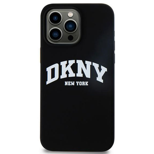 DKNY - Hardcase Liquid Silicone White Printed Logo MagSafe (DKHMP15XSNYACH) - iPhone 15 Pro Max - Black