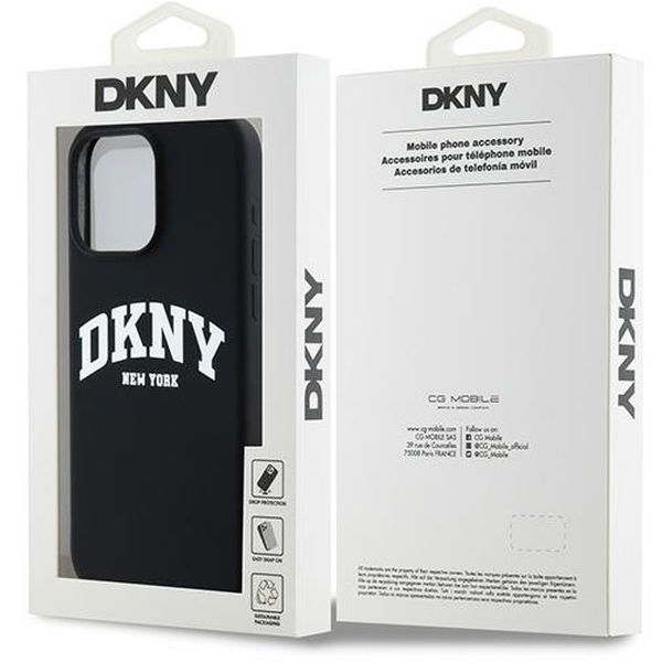 DKNY - Hardcase Liquid Silicone White Printed Logo MagSafe (DKHMP15XSNYACH) - iPhone 15 Pro Max - Black