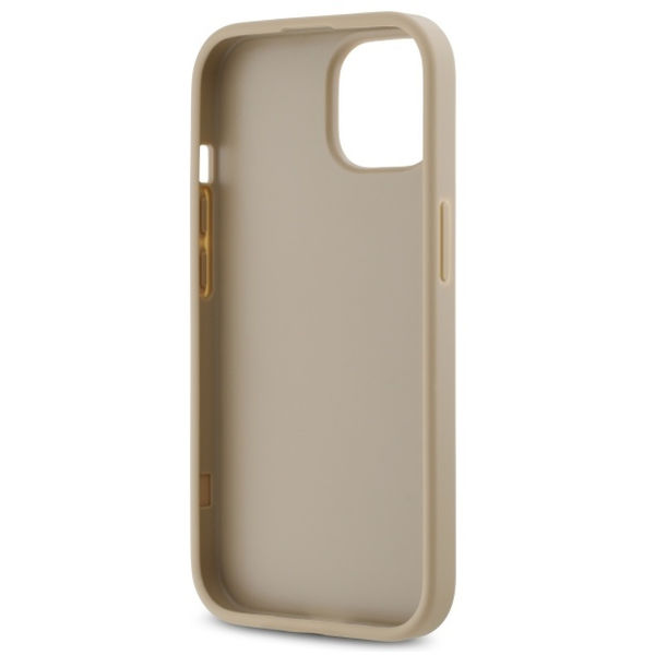 DKNY - Leather Quilted Stack Logo (DKHCP15SPQDSLE) - iPhone 15 - Beige