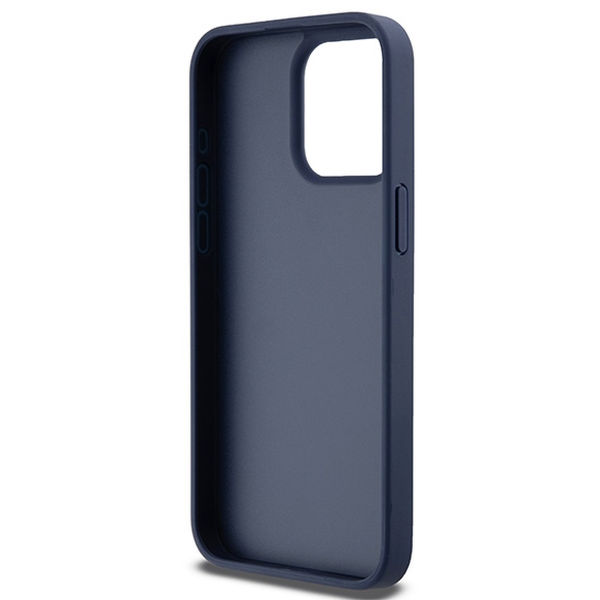 DKNY - Leather Mono Stripe & Metal Logo (DKHCP15XPRTHSLB) - iPhone 15 Pro Max - Blue