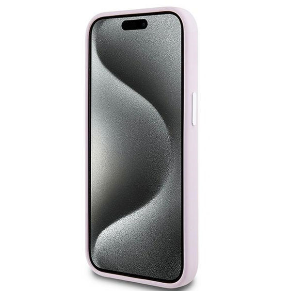 DKNY - Hardcase Liquid Silicone Small Metal Logo MagSafe (DKHMP15SSMCHLP) - iPhone 15 - Pink