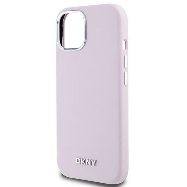 DKNY - Hardcase Liquid Silicone Small Metal Logo MagSafe (DKHMP15SSMCHLP) - iPhone 15 - Pink