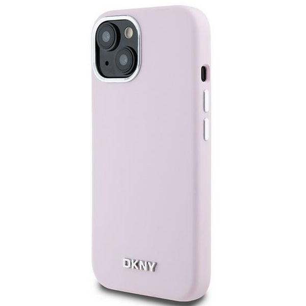 DKNY - Hardcase Liquid Silicone Small Metal Logo MagSafe (DKHMP15SSMCHLP) - iPhone 15 - Pink