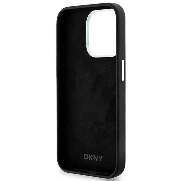 DKNY - Hardcase Liquid Silicone Small Metal Logo MagSafe (DKHMP15LSMCHLK) - iPhone 15 Pro - Black