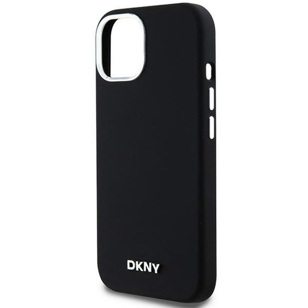 DKNY - Hardcase Liquid Silicone Small Metal Logo MagSafe (DKHMP15MSMCHLK) - iPhone 15 Plus - Black