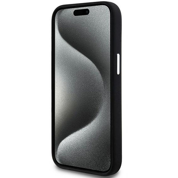 DKNY - Hardcase Liquid Silicone Small Metal Logo MagSafe (DKHMP15MSMCHLK) - iPhone 15 Plus - Black