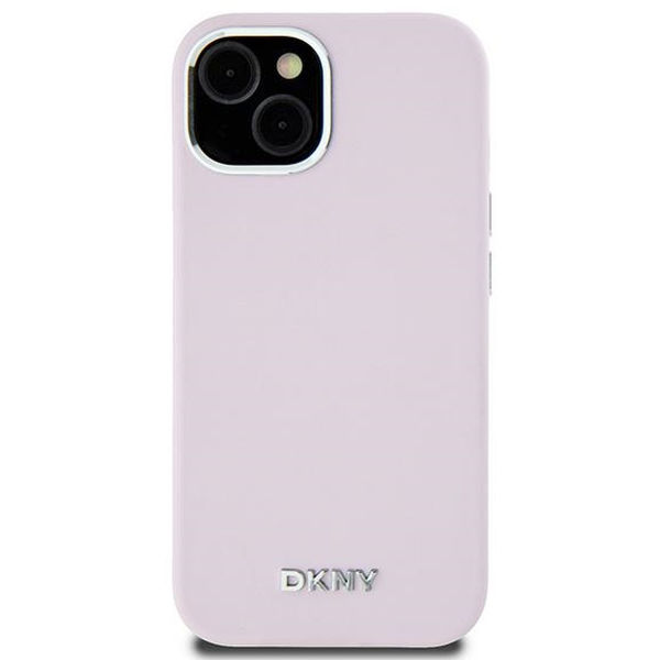 DKNY - Hardcase Liquid Silicone Small Metal Logo MagSafe (DKHMP15MSMCHLP) - iPhone 15 Plus - Pink