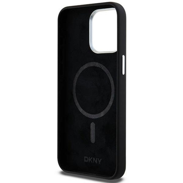 DKNY - Hardcase Liquid Silicone - iPhone 15 Pro Max Small Metal Logo MagSafe (DKHMP15XSMCHLK) - Black