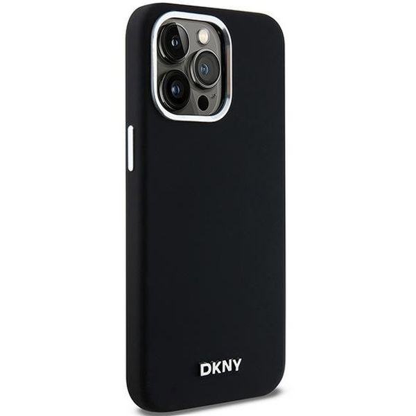 DKNY - Hardcase Liquid Silicone - iPhone 15 Pro Max Small Metal Logo MagSafe (DKHMP15XSMCHLK) - Black