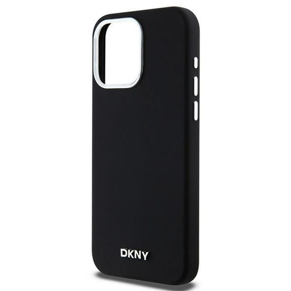 DKNY - Hardcase Liquid Silicone - iPhone 15 Pro Max Small Metal Logo MagSafe (DKHMP15XSMCHLK) - Black