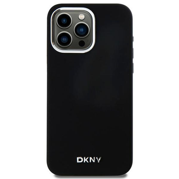 DKNY - Hardcase Liquid Silicone - iPhone 15 Pro Max Small Metal Logo MagSafe (DKHMP15XSMCHLK) - Black