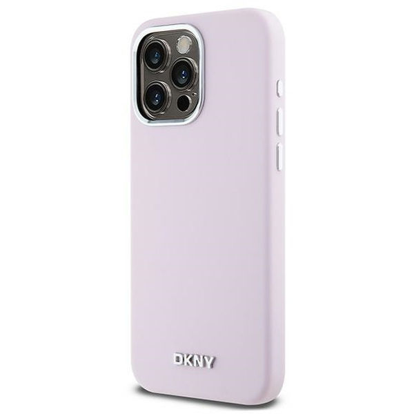 DKNY - Hardcase Liquid Silicone Small Metal Logo MagSafe (DKHMP15XSMCHLP) - iPhone 15 Pro Max - Pink