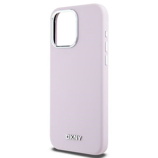 DKNY - Hardcase Liquid Silicone Small Metal Logo MagSafe (DKHMP15XSMCHLP) - iPhone 15 Pro Max - Pink