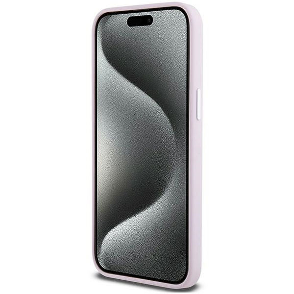 DKNY - Hardcase Liquid Silicone Small Metal Logo MagSafe (DKHMP15XSMCHLP) - iPhone 15 Pro Max - Pink