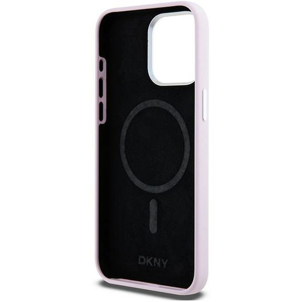 DKNY - Hardcase Liquid Silicone Small Metal Logo MagSafe (DKHMP15XSMCHLP) - iPhone 15 Pro Max - Pink