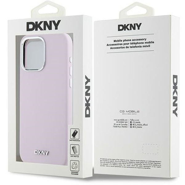 DKNY - Hardcase Liquid Silicone Small Metal Logo MagSafe (DKHMP15XSMCHLP) - iPhone 15 Pro Max - Pink