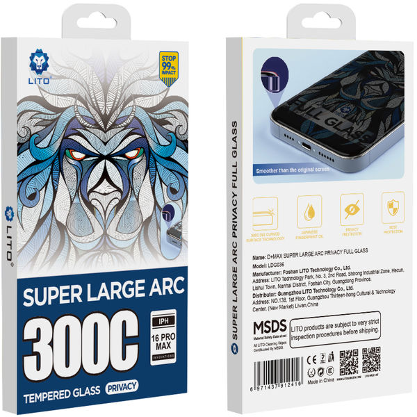 Lito - D+ Max Privacy 300C - iPhone 15 Pro Max - Black