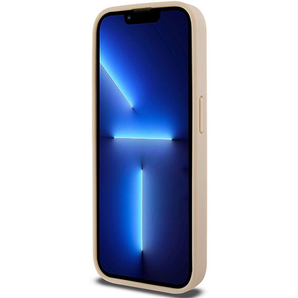 DKNY - Leather Checkered Mono Pattern & Printed Stripes (DKHCP15LPCPTSSP) - iPhone 15 Pro - Pink