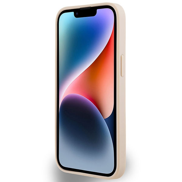 DKNY - Leather Checkered Mono Pattern & Printed Stripes (DKHCP15SPCPTSSP) - iPhone 15 - Pink