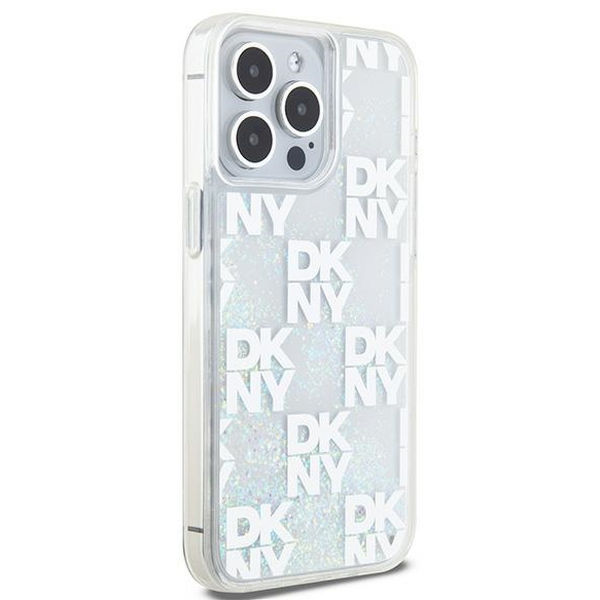 DKNY - Hardcase Liquid Glitter Multilogo (DKHCP15XLCPEPT) - iPhone 15 Pro Max - White