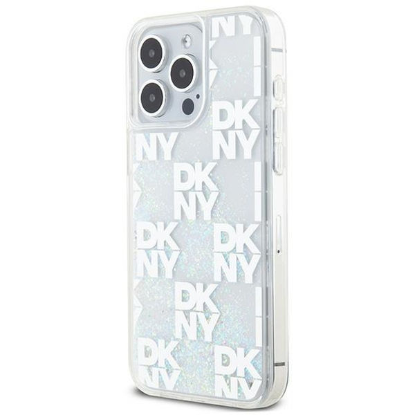 DKNY - Hardcase Liquid Glitter Multilogo (DKHCP15XLCPEPT) - iPhone 15 Pro Max - White