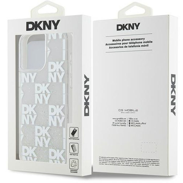 DKNY - Hardcase Liquid Glitter Multilogo (DKHCP15XLCPEPT) - iPhone 15 Pro Max - White