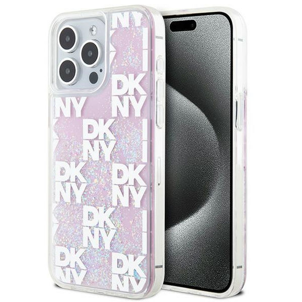 DKNY - Hardcase Liquid Glitter Multilogo (DKHCP15XLCPEPP) - iPhone 15 Pro Max - Pink