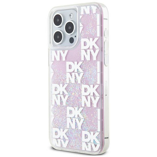DKNY - Hardcase Liquid Glitter Multilogo (DKHCP15XLCPEPP) - iPhone 15 Pro Max - Pink