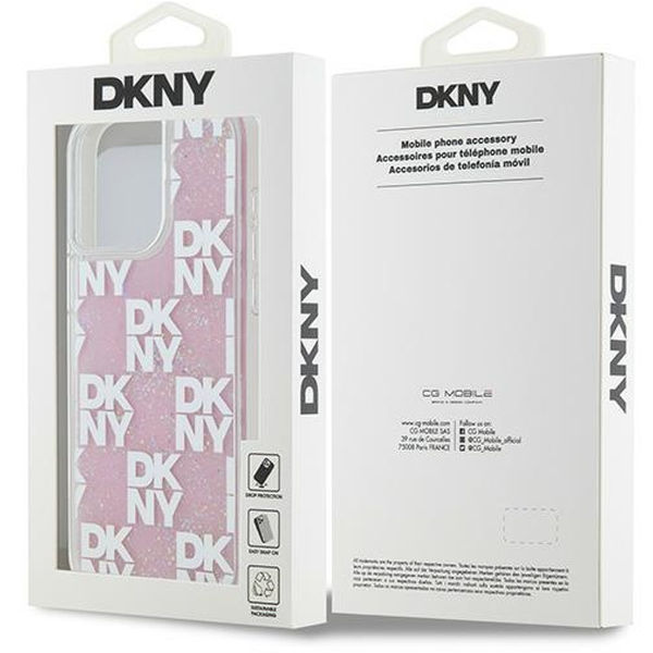 DKNY - Hardcase Liquid Glitter Multilogo (DKHCP15XLCPEPP) - iPhone 15 Pro Max - Pink