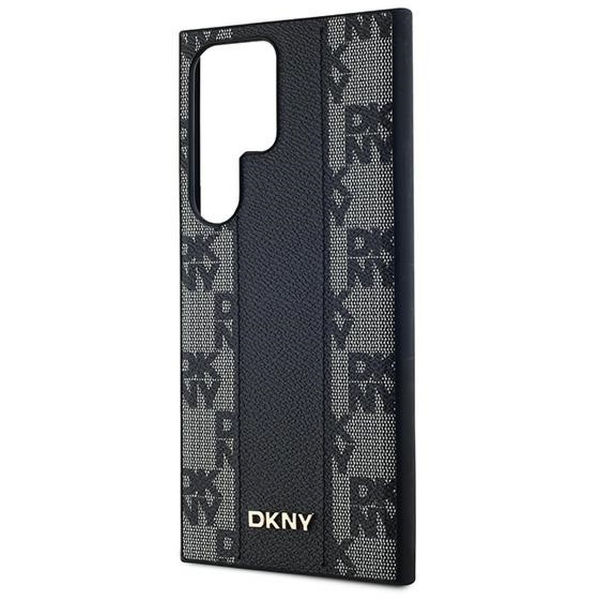 DKNY - Leather Checkered Mono Pattern MagSafe (DKHMS24LPCPVSLK) - Samsung Galaxy S24 Ultra - Black