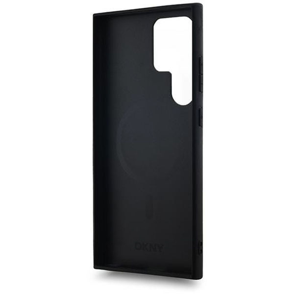 DKNY - Leather Checkered Mono Pattern MagSafe (DKHMS24LPCPVSLK) - Samsung Galaxy S24 Ultra - Black