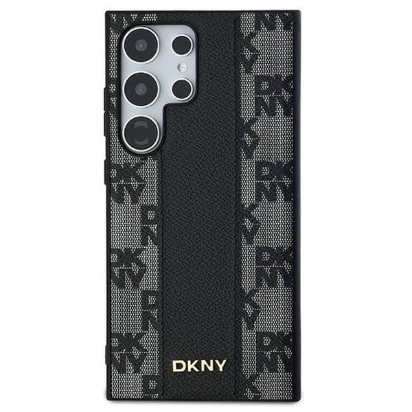 DKNY - Leather Checkered Mono Pattern MagSafe (DKHMS24LPCPVSLK) - Samsung Galaxy S24 Ultra - Black