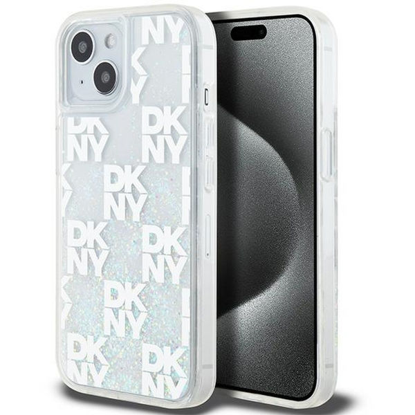 DKNY - Hardcase Liquid Glitter Multilogo (DKHCP15SLCPEPT) - iPhone 15 - White