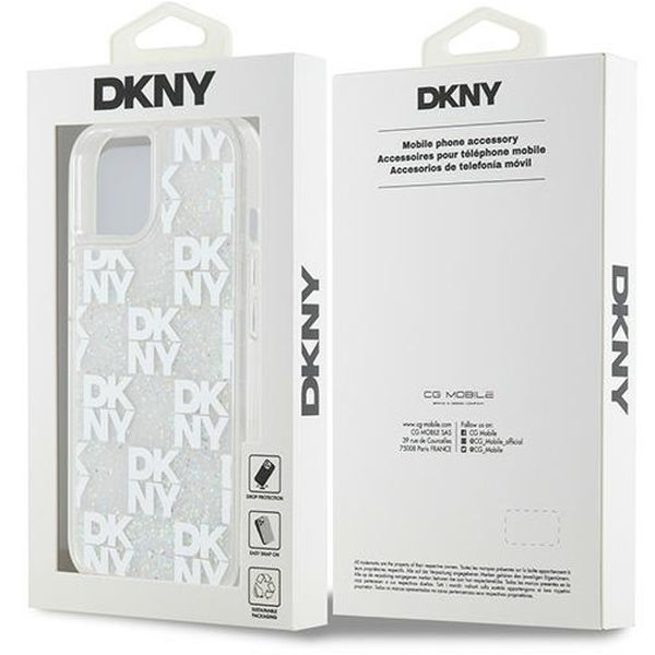 DKNY - Hardcase Liquid Glitter Multilogo (DKHCP15SLCPEPT) - iPhone 15 - White