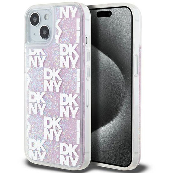 DKNY - Hardcase Liquid Glitter Multilogo (DKHCP15SLCPEPP) - iPhone 15 - Pink