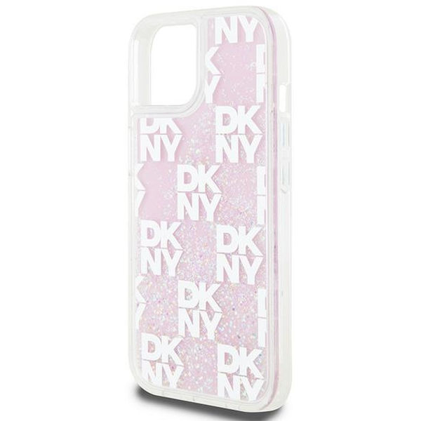 DKNY - Hardcase Liquid Glitter Multilogo (DKHCP15SLCPEPP) - iPhone 15 - Pink