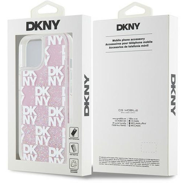 DKNY - Hardcase Liquid Glitter Multilogo (DKHCP15SLCPEPP) - iPhone 15 - Pink