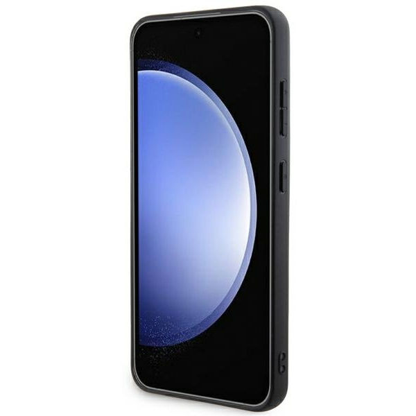 DKNY - Leather Mono Stripe & Metal Logo (DKHCS24MPRTHSLK) - Samsung Galaxy S24 Plus - Black