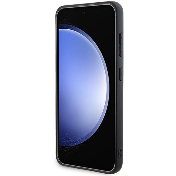 DKNY - Leather Pattern Metal Logo MagSafe (DKHMS24SPSHRPSK) - Samsung Galaxy S24 - Black