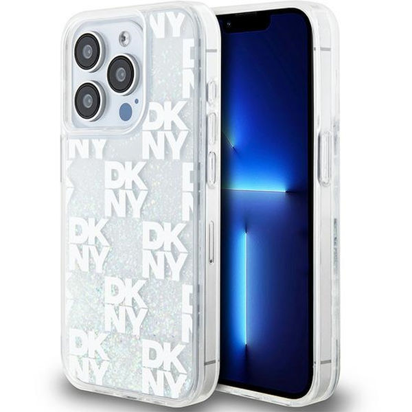 DKNY - Hardcase Liquid Glitter Multilogo (DKHCP15LLCPEPT) - iPhone 15 Pro - White