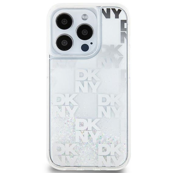 DKNY - Hardcase Liquid Glitter Multilogo (DKHCP15LLCPEPT) - iPhone 15 Pro - White