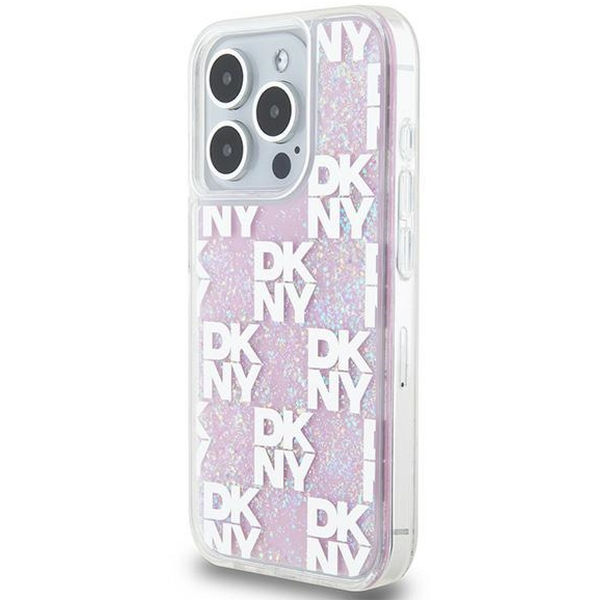 DKNY - Hardcase Liquid Glitter Multilogo (DKHCP15LLCPEPP) - iPhone 15 Pro - Pink