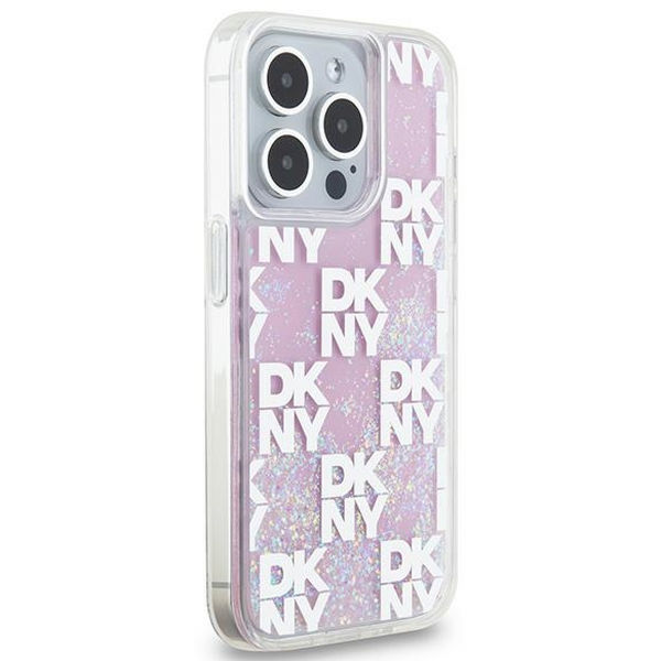 DKNY - Hardcase Liquid Glitter Multilogo (DKHCP15LLCPEPP) - iPhone 15 Pro - Pink